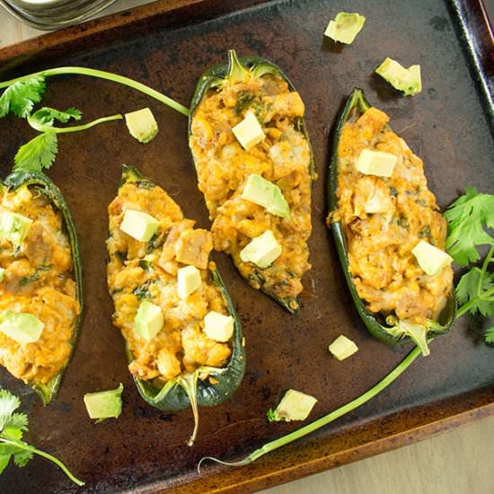 Cajun Chicken Stuffed Poblanos