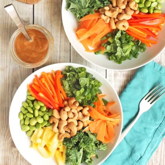 Thai Cashew Salad with Peanut Sauce