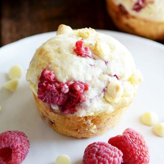 Raspberry White Chocolate Muffins