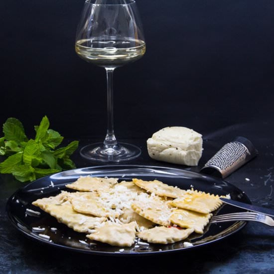 Homemade Ravioli w/ Haloumi Cheese