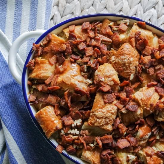 Croissant bread pudding