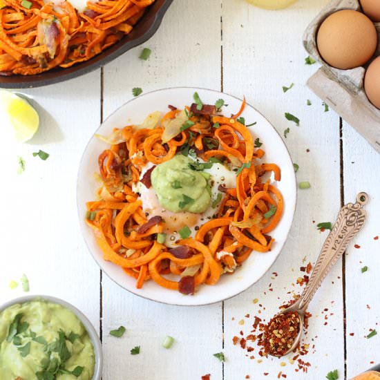 Sweet Potato Hash w/ Avocado Sauce