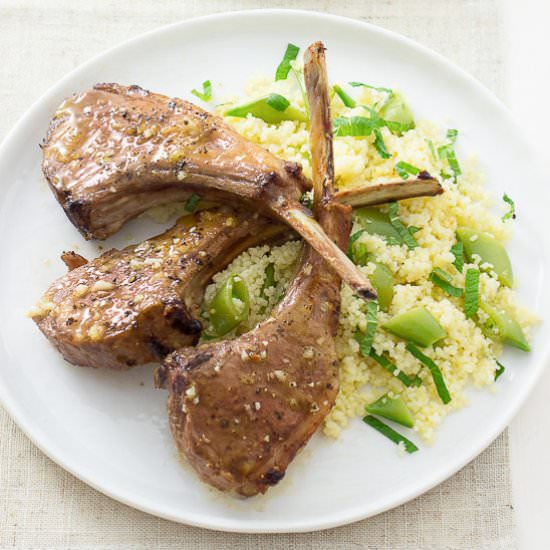 Lemon-Garlic Lamb Chops with Mint