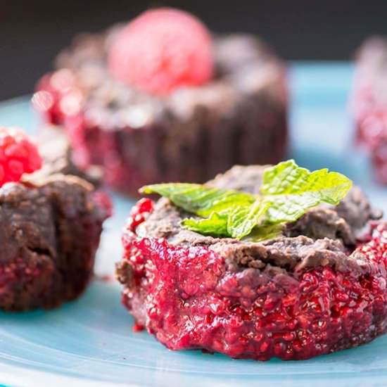 Raspberry Chia Black Bean Brownies
