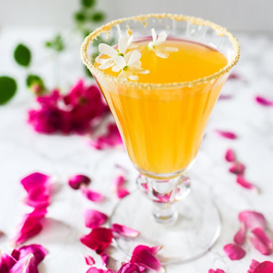 Elderflower Honey Peach Cocktail
