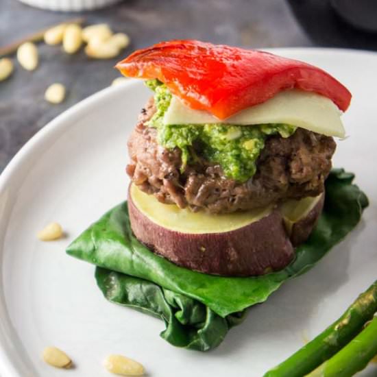 Lamb Burgers with Mint Pesto