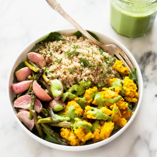 Chickpea scramble breakfast bowls