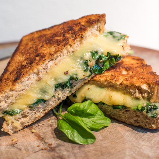 Garlicky Greens & Grilled Cheese