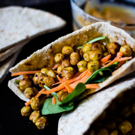 Roasted Chickpea Pitas