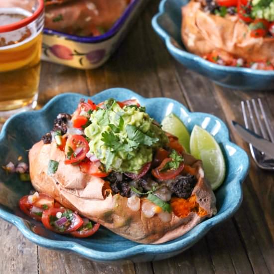 Vegetarian Stuffed Sweet Potatoes