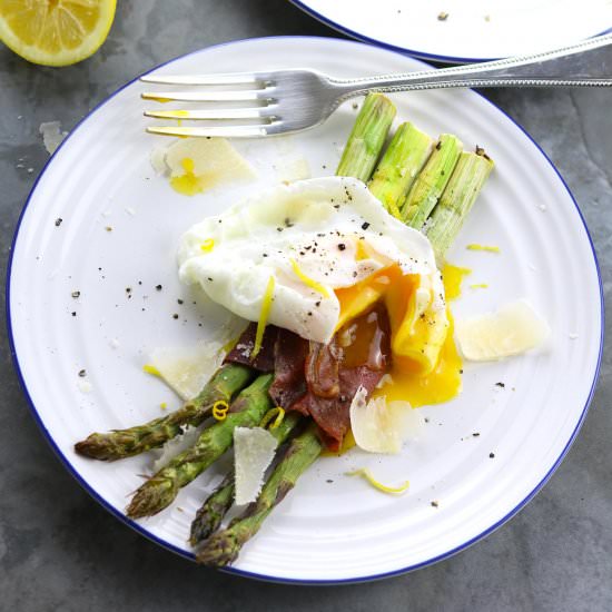 Roast Asparagus, Parma Ham & Eggs