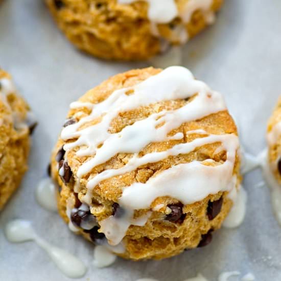 Frosted Chocolate Chip Biscuits