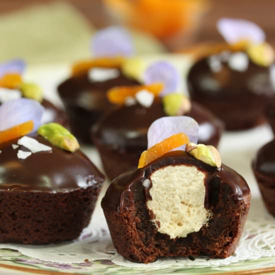 Nougat-Stuffed Brownie Bites