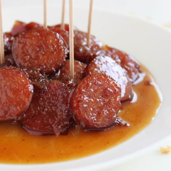 Brown Sugar Glazed Kielbasa Bites
