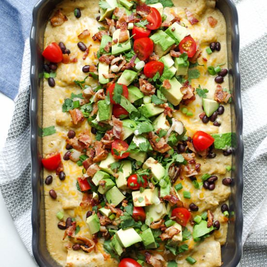 Bacon and Egg Breakfast Enchiladas