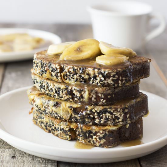 Sesame Banana Bread-French Toast