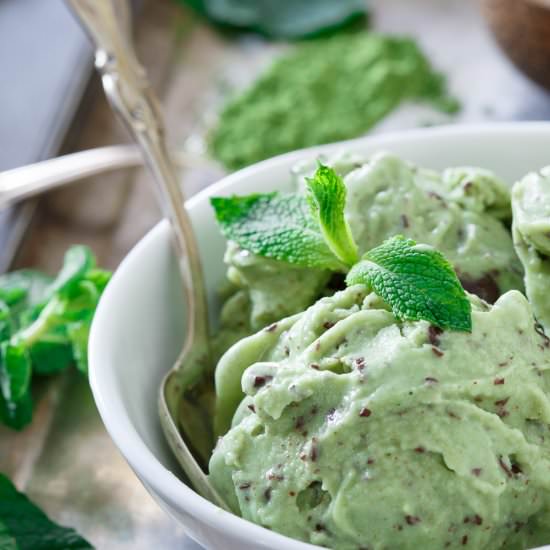 Matcha Mint Chocolate Chip Ice Cream