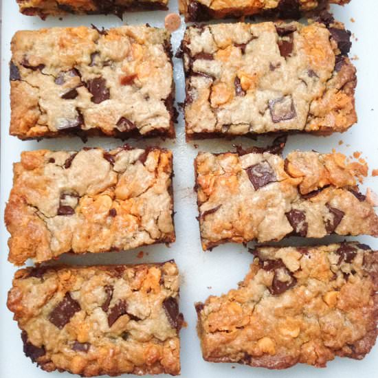 Dark Chocolate Caramel Blondies