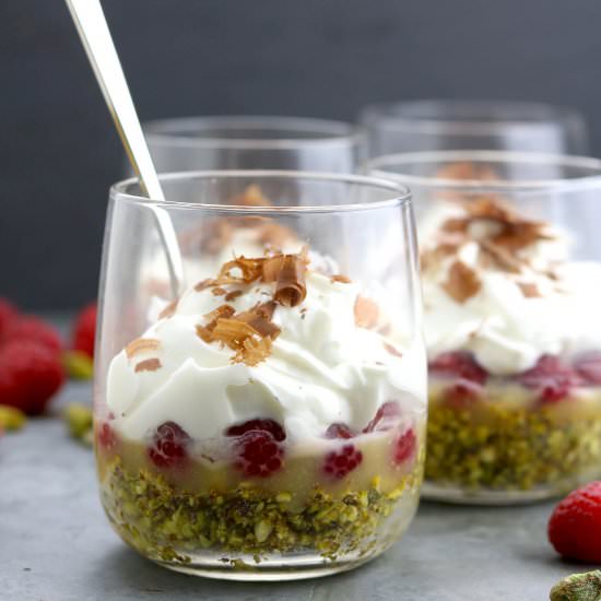 Lemon, Raspberry, and Pistachio Dessert
