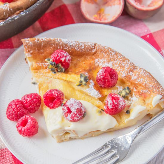 Raspberry Passion Fruit Dutch Baby