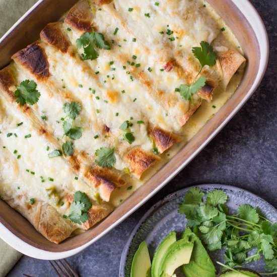 Hatch Green Chile Chicken Enchilada