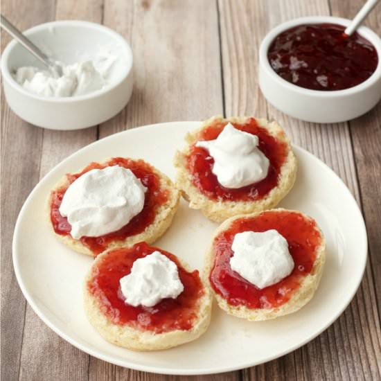 Vegan Scones with Jam and Cream