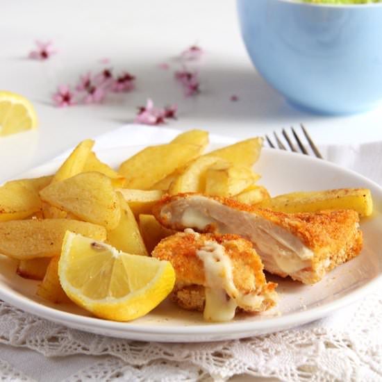 Chicken Schnitzel Ham and Cheese