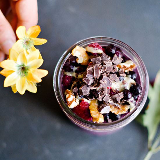 Chocolate Lucuma Blueberry Smoothie