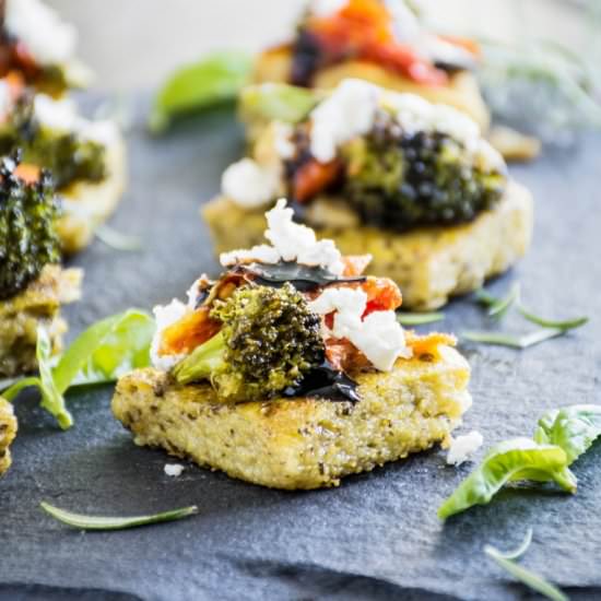 Vegetable Bruschetta on Polenta