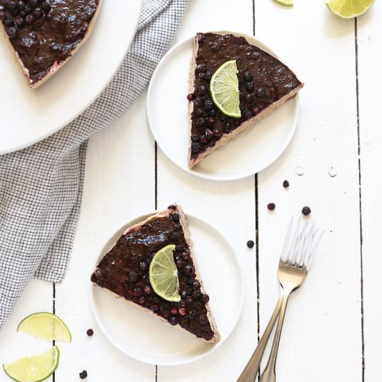Frozen Blueberry Cake + Almond Crust