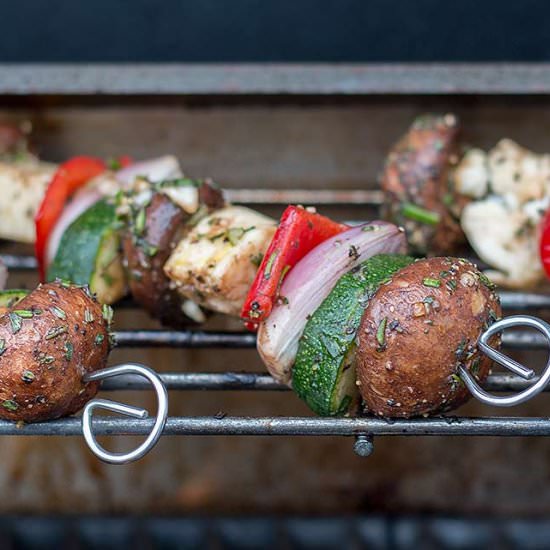 Vegetarian Shashlik with Halloumi