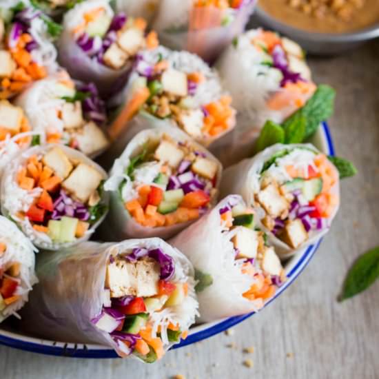 Peanut tofu rice rolls