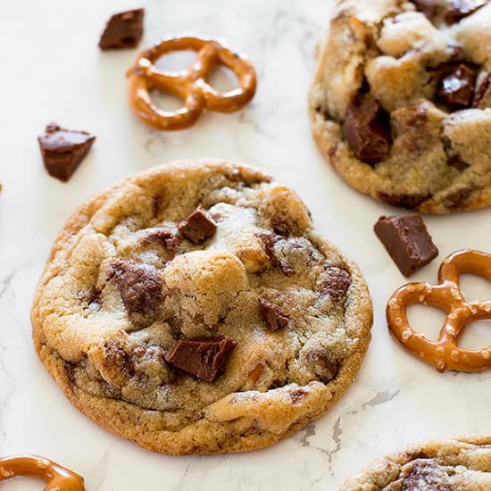 Pretzel and Nutella Chip Cookies