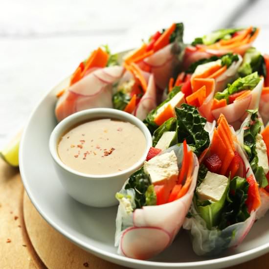 Thai Spring Rolls & Cashew Sauce