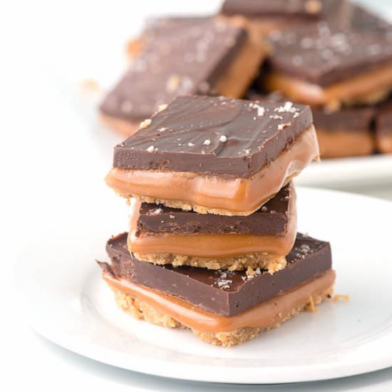 No Bake Gluten-Free Millionaire Bar
