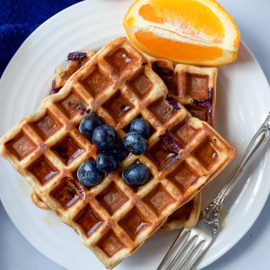 Whole Wheat Blueberry Waffles