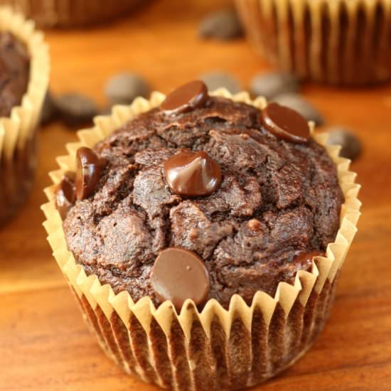 Double Chocolate Banana Muffins