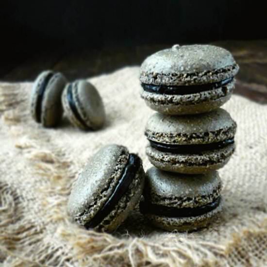 Black Sesame Macarons