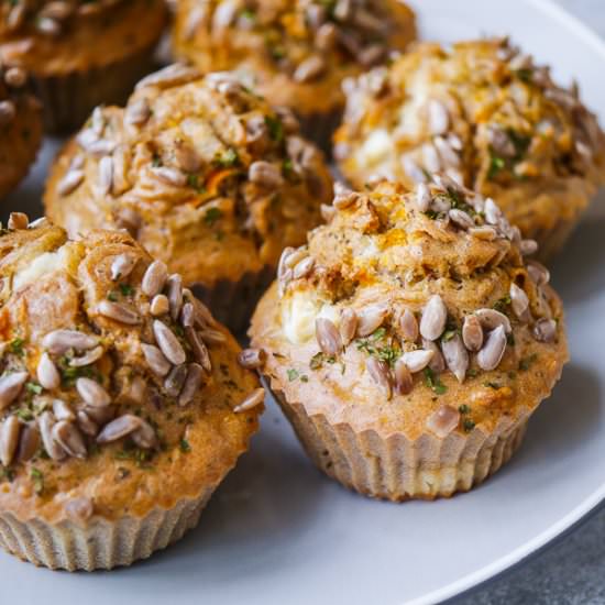 GF Buckwheat, Carrot & Feta Muffins