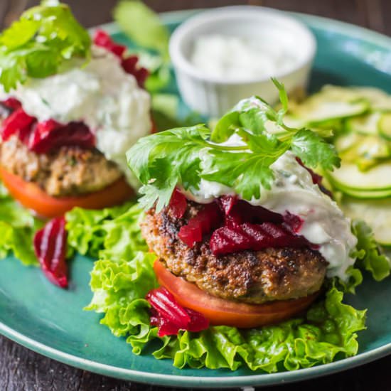 Bunless Moroccan Lamb Burger