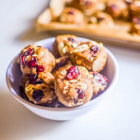 Cranberry Almond Oat No-Bake Bites