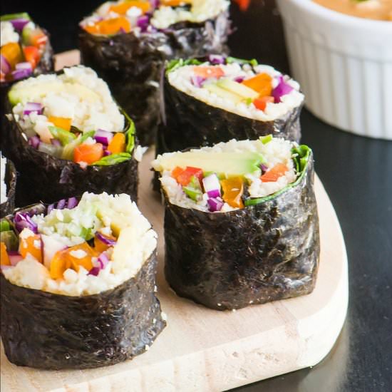 Vegan Sushi with Cauliflower Rice