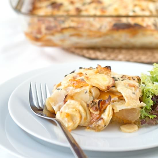 Sweet Potato and Parsnip Gratin