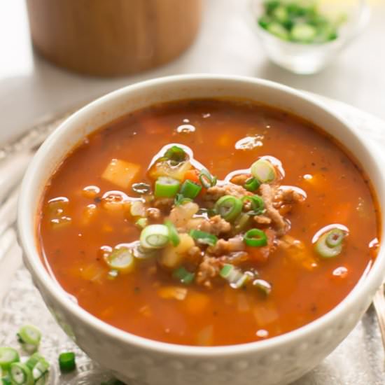 Ground Turkey Soup with Veggie Root