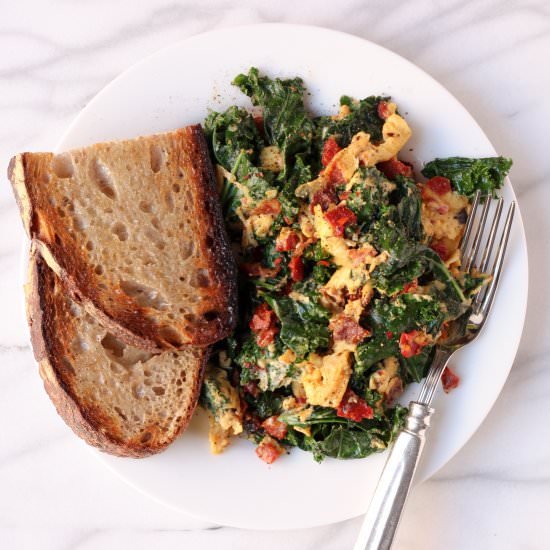 Kale and Pancetta Scramble