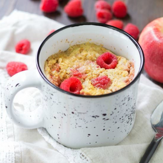 Raspberry Apple Microwave Oatmeal