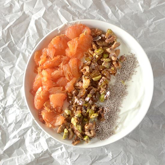 Grapefruit Baklava Yogurt Bowl