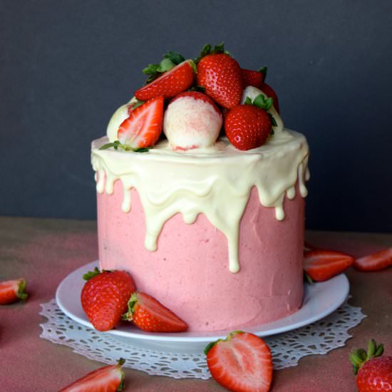 Chocolate Strawberry Matcha Cake