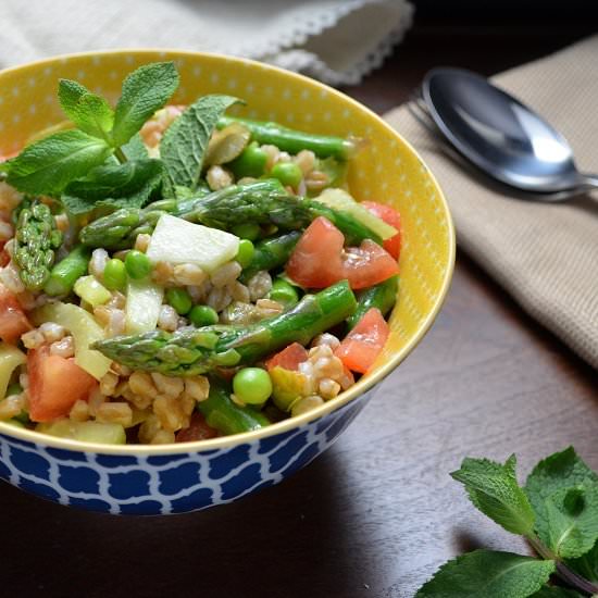 Minty Pea Farro Spring Salad