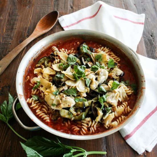 Pasta with Eggplant and Artichoke
